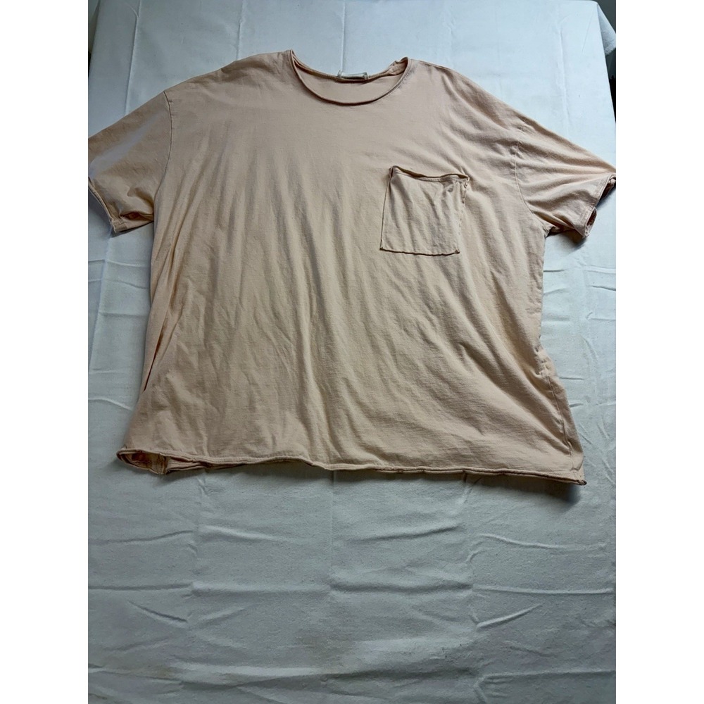 Women's Zenana Shirt Sleeve Blouse Light Peach In Color Size Large
